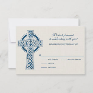 Celtic Cross RVSP Card RSVP Karte