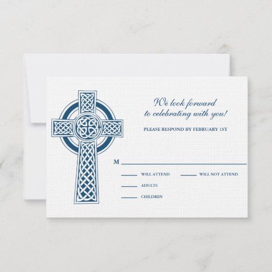 Celtic Cross RVSP Card RSVP Karte (Vorderseite)