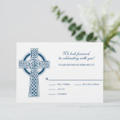 Celtic Cross RVSP Card RSVP Karte (Stehend Vorderseite)