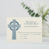 Celtic Cross RVSP Card RSVP Karte (Stehend Vorderseite)