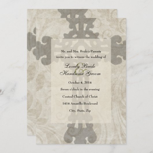 Celtic Cross Scripture Liebe Hochzeit Einladung (Vorne/Hinten)