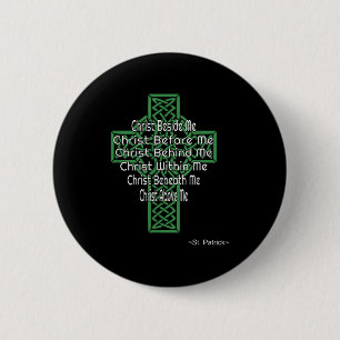 Celtic Cross-Shirt St. Patricks Gebet Christlich Button