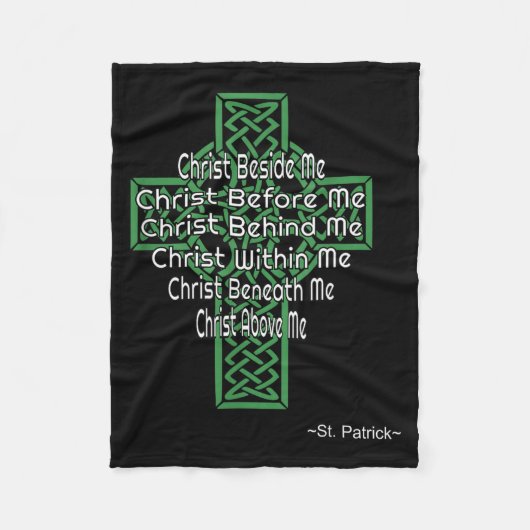 Celtic Cross Shirt St Patrick's Prayer Christian Fleecedecke (Vorderseite)