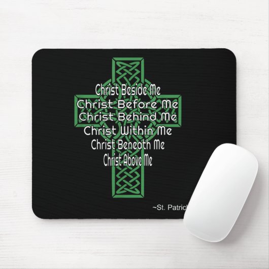Celtic Cross Shirt St Patrick's Prayer Christian  Mousepad (Mit Mouse)