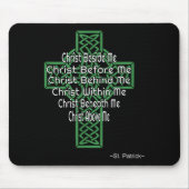Celtic Cross Shirt St Patrick's Prayer Christian  Mousepad (Vorne)