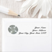 Celtic Cross Silver und White Return Address Label (Insitu)