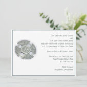 Celtic Cross Silver White Wedding Einladung (Stehend Vorderseite)