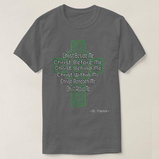 Celtic Cross St Patrick's Gebet Christlich T-Shirt (Design vorne)