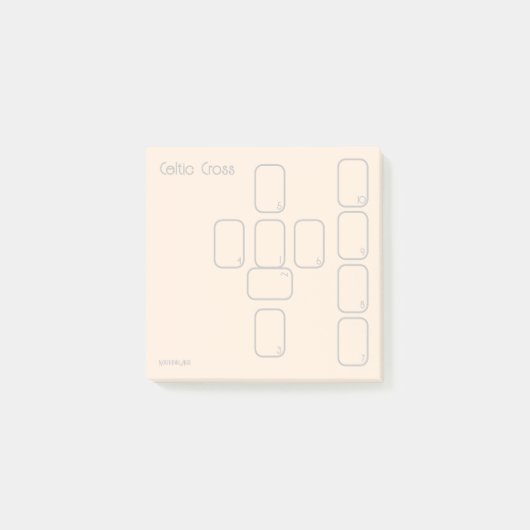 Celtic Cross Tarot Spread (kleines, einfaches Gold Post-it Klebezettel (Vorderseite)