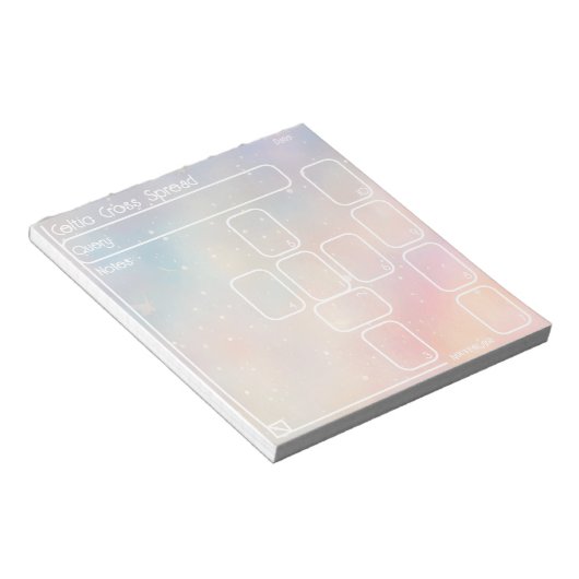 Celtic Cross Tarot Spread (mittel, pastel) Notepad Notizblock (angewinkelt)