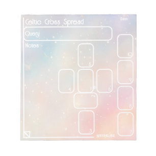 Celtic Cross Tarot Spread (mittel, pastel) Notepad Notizblock