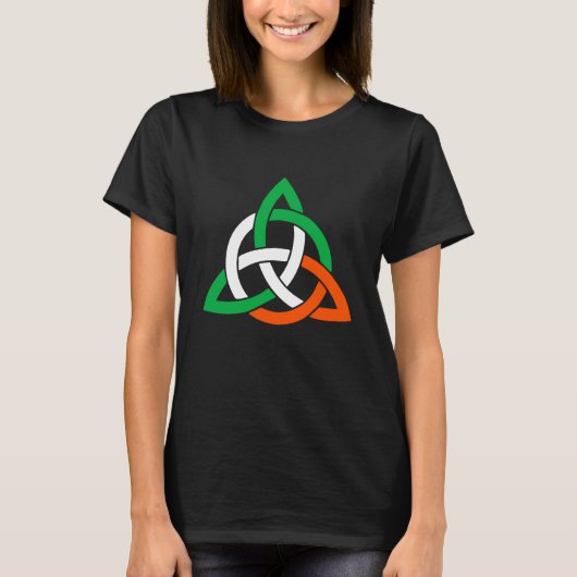Celtic Cross Trinity Knot Triquetra Irish Flag Poc T-Shirt (Vorderseite)