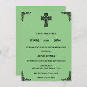 Celtic Cross Wedding Einladung (Vorne/Hinten)