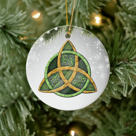Celtic Cross Wiccan Pagan Witchcraft Green Keramik Ornament (Baum)