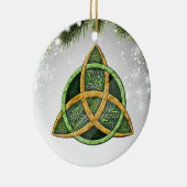 Celtic Cross Wiccan Pagan Witchcraft Green Keramik Ornament (Rechts)