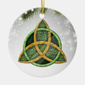 Celtic Cross Wiccan Pagan Witchcraft Green Keramik Ornament (Vorne)