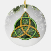 Celtic Cross Wiccan Pagan Witchcraft Green Keramik Ornament (Hinten)