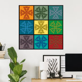 Celtic Crosses farbiges Poster