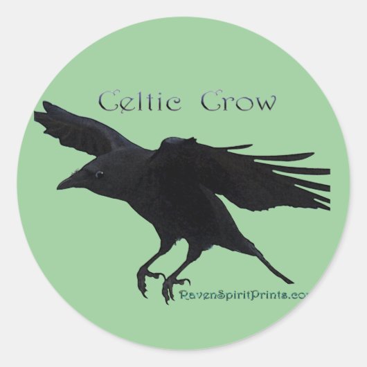 CELTIC CROW Collection Runder Aufkleber (Vorderseite)