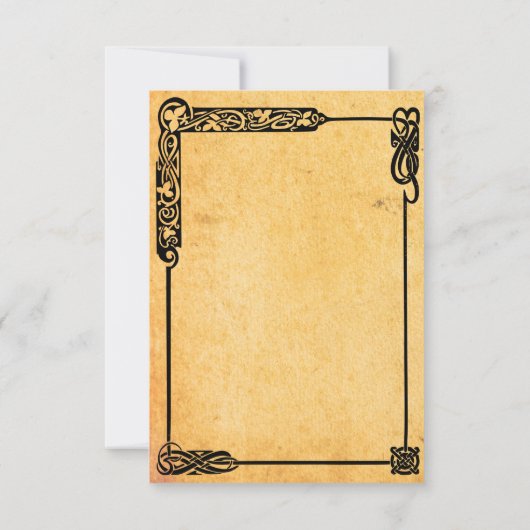 Celtic Curtain Wedding Save the Date Einladung (Rückseite)