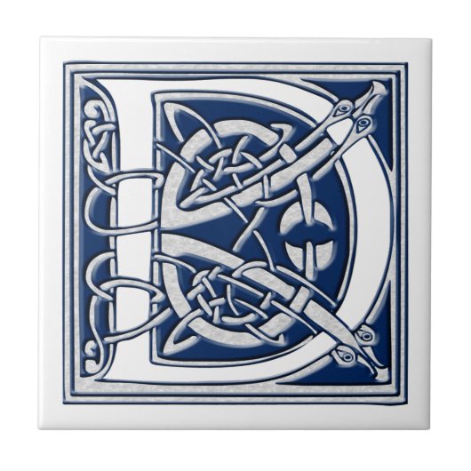 Celtic D Monogram Fliese (Vorderseite)