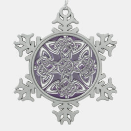 Celtic Dara Knoten-Weihnachtsverzierung Schneeflocken Zinn-Ornament
