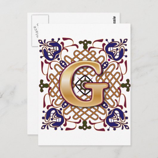 Celtic Design Letter G Postkarte (Vorne/Hinten)