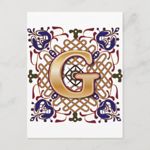 Celtic Design Letter G Postkarte