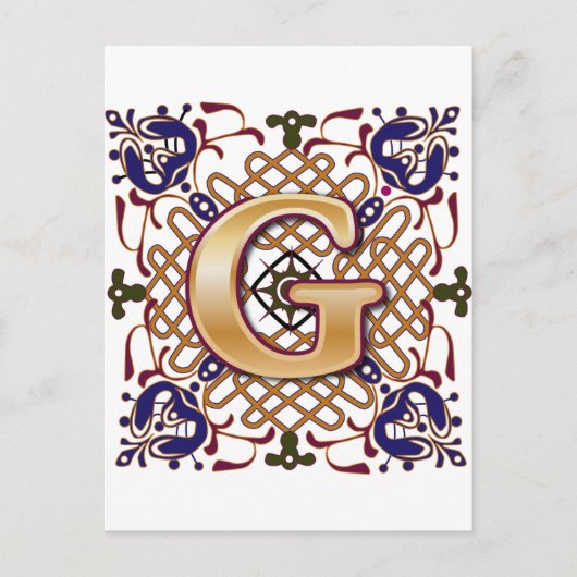 Celtic Design Letter G Postkarte (Vorderseite)