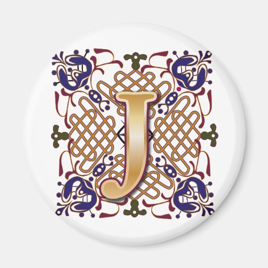 Celtic Design Letter J Magnet (Vorne)