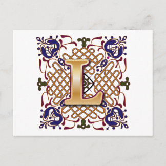 Celtic Design Letter L Postkarte