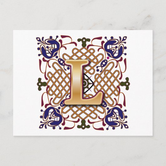 Celtic Design Letter L Postkarte (Vorderseite)
