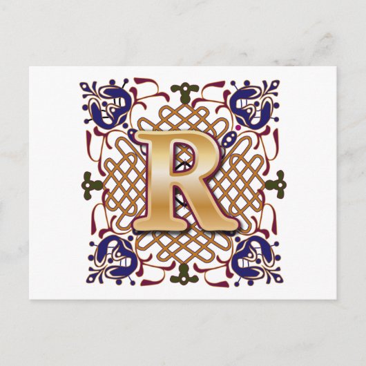 Celtic Design Letter R Postkarte (Vorderseite)