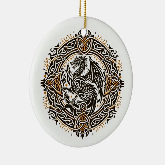 Celtic Dragon Beast Keramik Ornament (Rechts)