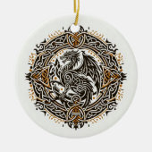 Celtic Dragon Beast Keramik Ornament (Vorne)