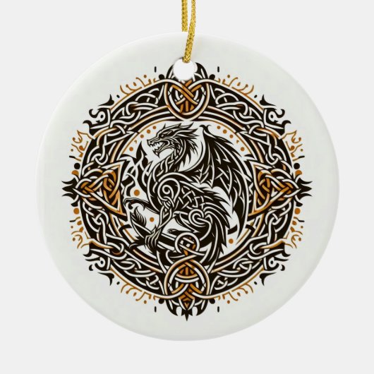 Celtic Dragon Beast Keramik Ornament (Vorne)