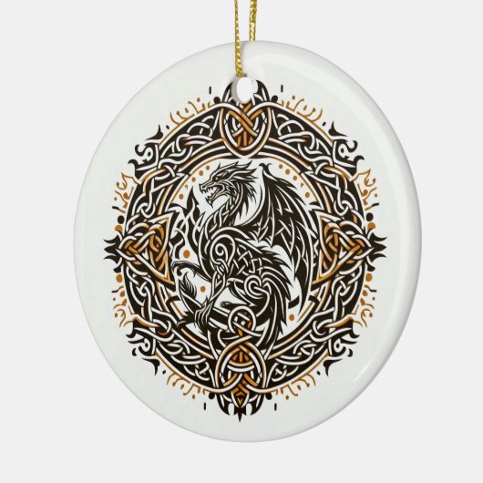 Celtic Dragon Beast Keramik Ornament (Links)