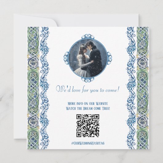 Celtic Dragon Fantasy Wedding Save the Date Card Einladung (Rückseite)