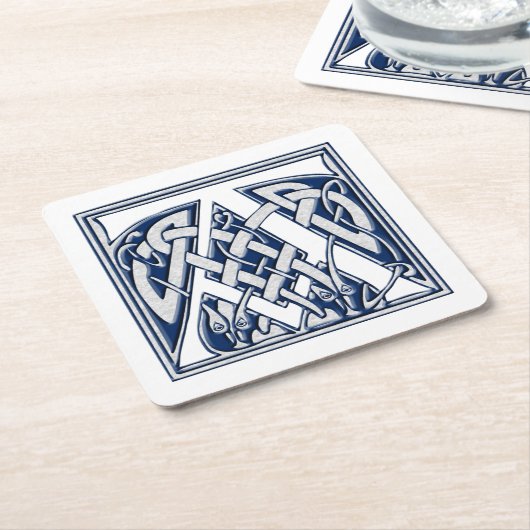 Celtic Dragon Initial A Rechteckiger Pappuntersetzer (angewinkelt)