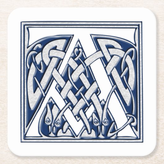 Celtic Dragon Initial A Rechteckiger Pappuntersetzer (Vorderseite)