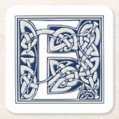 Celtic Dragon Initial E Rechteckiger Pappuntersetzer (Vorderseite)