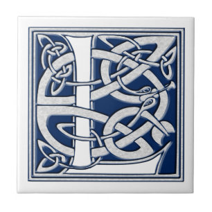 Celtic Dragon Initial L Fliese