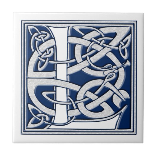 Celtic Dragon Initial L Fliese (Vorderseite)