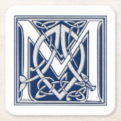Celtic Dragon Initial M Rechteckiger Pappuntersetzer (Vorderseite)