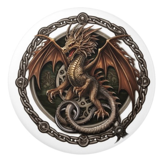 Celtic Dragon Keramikknauf (Vorderseite)