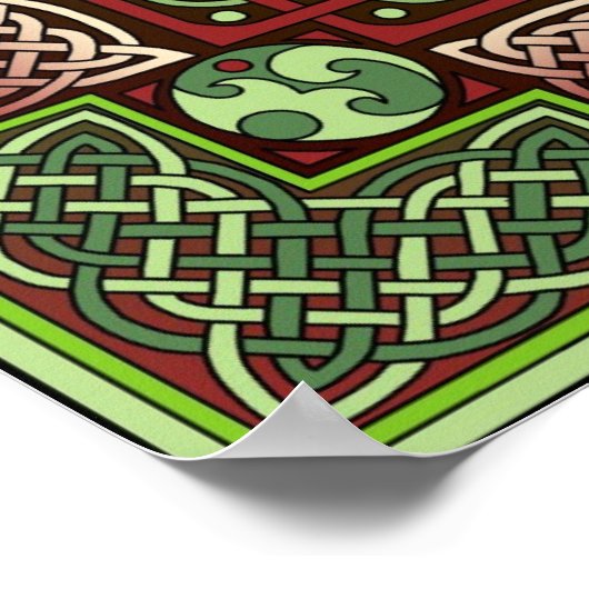 Celtic Dragon Labyrinth Fine Art Poster (Ecke)
