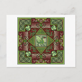 Celtic Dragon Labyrinth Postkarte