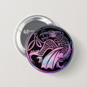Celtic Dragon Round Button (Vorne & Hinten)