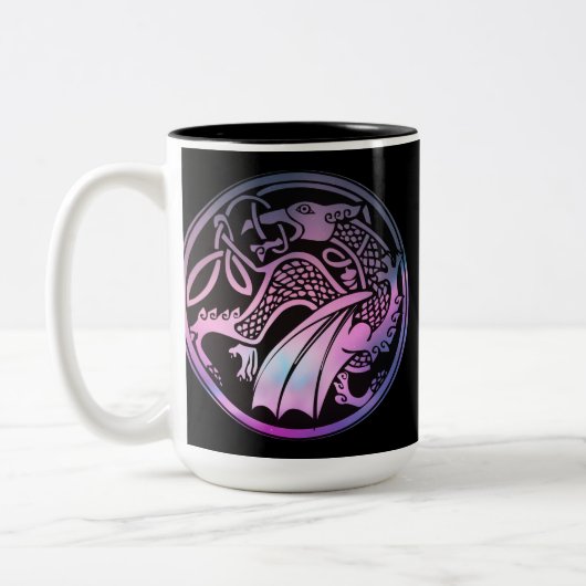 Celtic Dragon Round Coffee Tasse (Links)