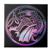 Celtic Dragon Round Fliese (Vorderseite)